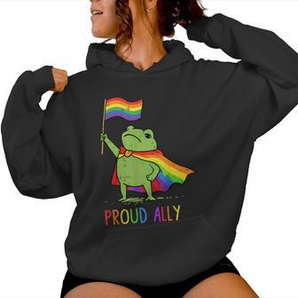 Frog Meme Proud Ally Pride Rainbow Lgbtq Gay Lesbian Women Hoodie - Thegiftio UK