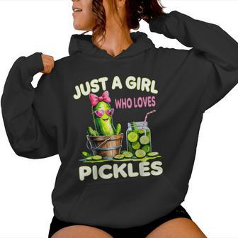 Just A Girl Who Loves Pickles Food Lover Women Hoodie - Thegiftio UK