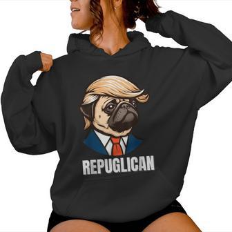 Republican Pug Political Dog Repuglican Women Women Hoodie - Thegiftio UK