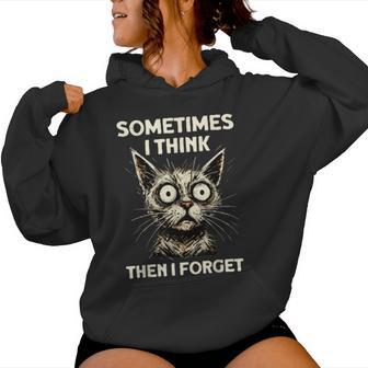 Thinking Cat Sarcasm Sarcastic Cat Women Hoodie - Thegiftio UK