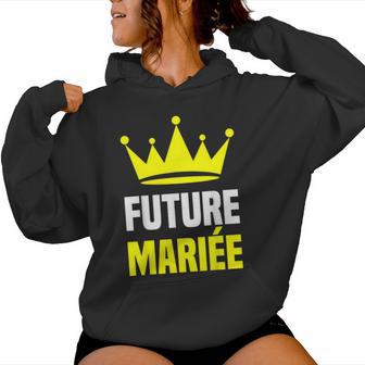 Future Mariée Couronne Dorée D'or Mariage Costume Evjf Sweat à capuche femme - Cadeauxyz