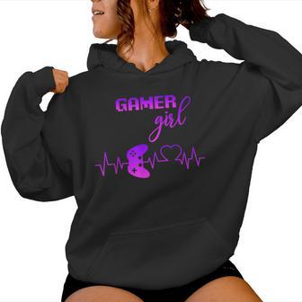 Gamer Girl Gaming Herzschlagideojuegos Chica Regalo Sudadera con capucha para mujer - Regaloses