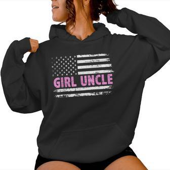 Girl Uncle Of Girls Us Flag Girls Uncle Women Hoodie - Thegiftio UK