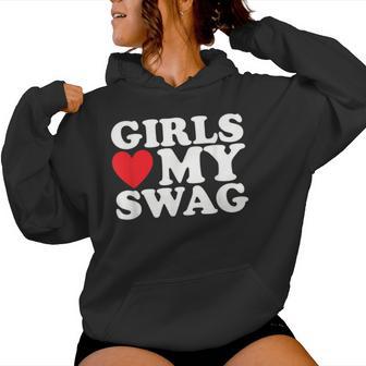 Girls Heart My Swag Hip Hop Love Women Hoodie - Thegiftio UK