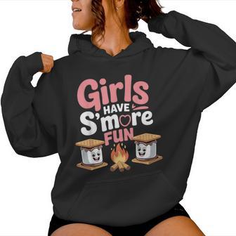 Girls Have Smore Fun Camper Girls Camping Women Hoodie - Monsterry