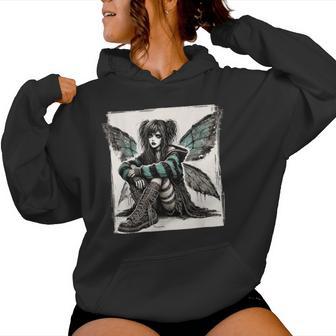 Goth Girl Cute Grunge Gothic Fairy Goth Emo Girl Women Hoodie - Thegiftio