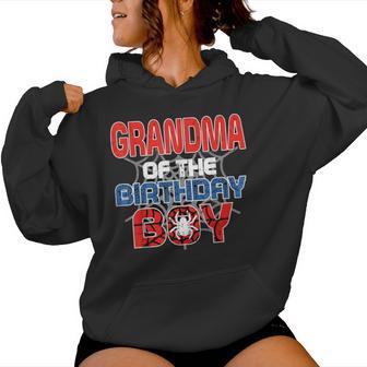 Grandma Of Birthday Boy Spider Bday Party Family Matching Women Hoodie - Monsterry UK