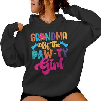 Grandma Of The Paw-Ty Girl Dog Family Matching Party Women Hoodie - Monsterry