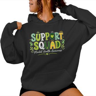 Groovy Support Squad Green Mental Health Awareness Month Women Hoodie - Thegiftio UK