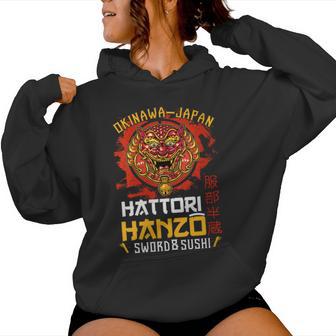 Guerrero Guerrero Okinawa Japan Hattori Hanzoword Andushi Cuello Sudadera con capucha para mujer - Regaloses