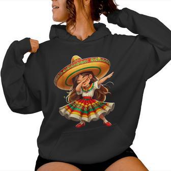 Happy Cinco De Mayo Dabbing Girl Mexican Sombrero Fiesta Women Hoodie - Thegiftio