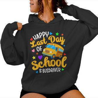 Happy Last Day Of School Bus Driver Groovy Summer Break Women Hoodie | Seseable UK