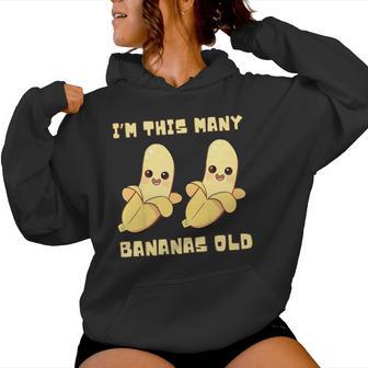I'm This Many Bananas Old バナナ 2歳の誕生日 2歳 レディースパーカー - Kawaiitshirt