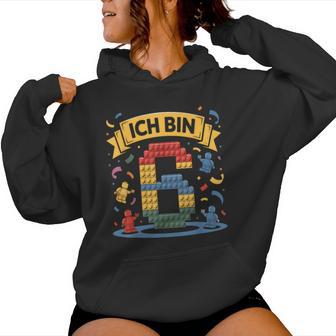 Ich Bin 6 Bausteine 6 Geburtstag Jungen Mädchen Geburtstag Kapuzenpullover für Damen - Seseable