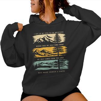Ich Erhebe Meine Augen Zu Den Bergen Psalm 121 Christian Kapuzenpullover für Damen - Seseable