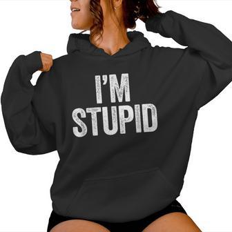 I'm Stupid Kids Matching I'm With Women Hoodie - Thegiftio UK