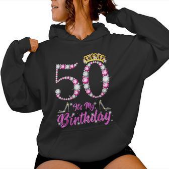 It's My 50Th Birthday Queen Tiarahoes 50歳 Old Bday ギフト レディースパーカー - Kawaiitshirt