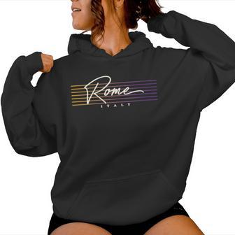 Italia Nostálgico Estilo Retro Roma Cuello Sudadera con capucha para mujer - Regaloses