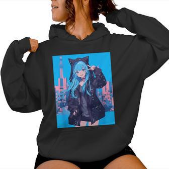 Japanese Anime Girl 日本のアニメの女の子 レディースパーカー - Kawaiitshirt