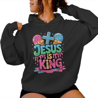 Jesus Is King Ice Cream Drip Christian Kids Religious Youth Women Hoodie - Thegiftio