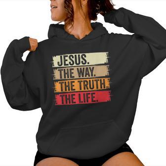 Jesus The Way The Truth Life Erse Christian Worship レディースパーカー - Kawaiitshirt