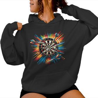 Jugador De Dardos Dardos Cuello Sudadera con capucha para mujer - Regaloses