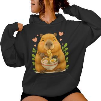 Kawaii Capybara Ramen Kunst Für Mädchen Dieüße Dinge Lieben Kapuzenpullover für Damen - Seseable
