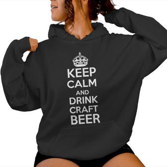 Keep Calm And Drink Craft Beer Beer Lover レディースパーカー - Kawaiitshirt