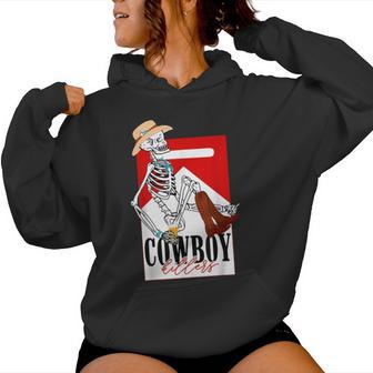 Kille-Rs Vintage Cowboy Western Skeleton Women Women Hoodie - Thegiftio UK