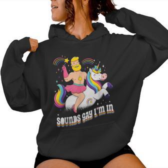 Klingtchwul I'm In Pride Rainbow Lustiges Einhorn Queer Lgbtq Kapuzenpullover für Damen - Seseable