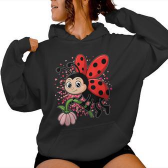 Ladybugs Beetles For Girl Entomologist Cute Ladybug Women Hoodie - Monsterry