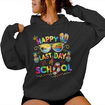 Last Day Ofchool For Teacher Off Duty Tie And Dye レディースパーカー - Kawaiitshirt