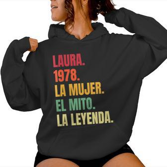 Laura 44 Cumpleaños Regalo Años Divertido Decoración Cuello Sudadera con capucha para mujer - Regaloses