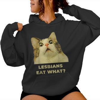 Lesbians Eat What Cat Lgbt Pride For Women Women Hoodie - Thegiftio