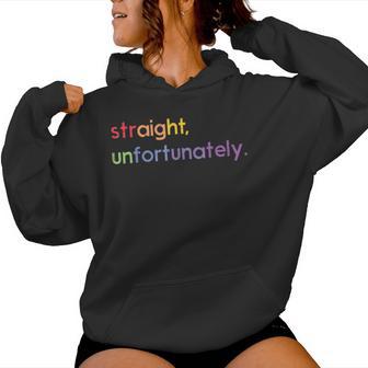 Lgbt Ally Straight Unfortunately Rainbow Gay Pride Women Women Hoodie - Monsterry