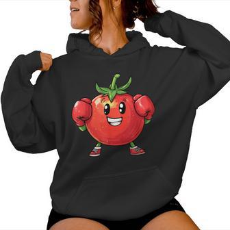 Lindo Tomate Boxeo Sudadera con capucha para mujer - Regaloses