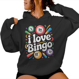 I Love Bingo Colorful Balls Women Hoodie - Thegiftio UK