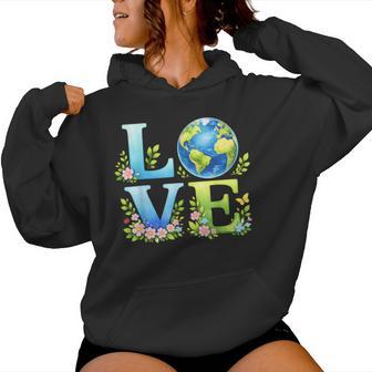 Love Earth Day Nature Elements Environmental Recycling Women Women Hoodie - Thegiftio