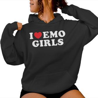 I Love Emo Girls I Heart Emo Girls Women Hoodie - Thegiftio
