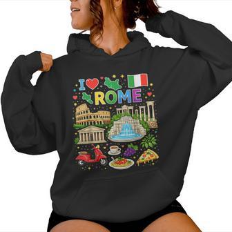 I Love Roma Italiaiajeouvenir Romano Sudadera con capucha para mujer - Regaloses