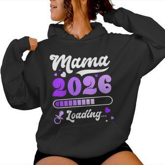 Mamá 2026 Loading Revelación Del Embarazo Futura Mamá Cuello Sudadera con capucha para mujer - Regaloses