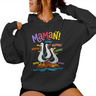 Maman Maman Maman Mouette Rigolo Graphique Oiseau Mer Sweat à capuche femme - Cadeauxyz