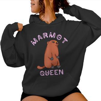 Marmot Queen Marmotta Con Maiale A Terra Felpa con cappuccio da donna - Novitaregali