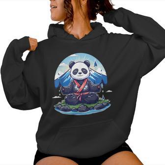 Meditation Panda Bär Zeichnenpirituelles Yoga Zen Buddha Kapuzenpullover für Damen - Seseable