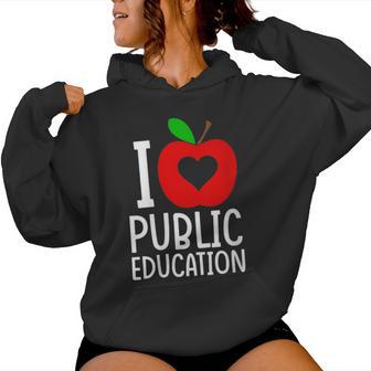 Mensaje De Apoyo A La Educación Pública Para Maestros Escuela Cuello Sudadera con capucha para mujer - Regaloses