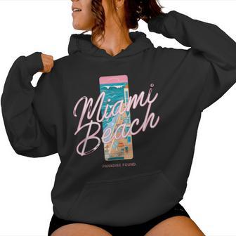 Miami Es Para Hombres Retro Florida Miami In Mangas Sudadera con capucha para mujer - Regaloses