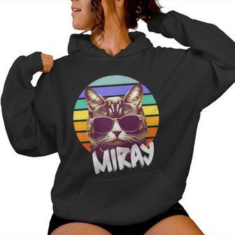Miray Joli Prénom De Fille Avec Un Chat Cool Sweat à capuche femme - Cadeauxyz