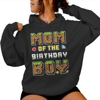 Mom Of The Birthday Boy Gamer Pixel Birthday Party Matching Women Hoodie - Thegiftio UK