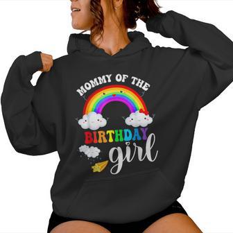 Mommy Of The Birthday Girl Rainbow B-Day Matching Family Women Hoodie - Thegiftio