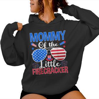 Mommy Of The Little Firecracker 4Th Of July Mom Women Hoodie - Thegiftio UK